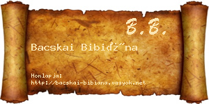 Bacskai Bibiána névjegykártya